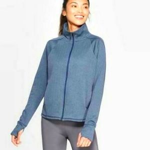 Women's c9 Champion Training Herringbone Fleece Full Zip Track Jacket Blue